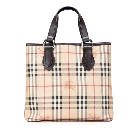 Burberry Nova Check Shadow Horse PVC Leather Tote Bag - Picture 1 of 10
